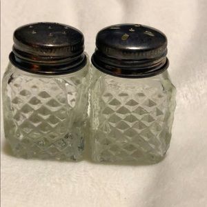 Vintage glass salt and pepper shakers
